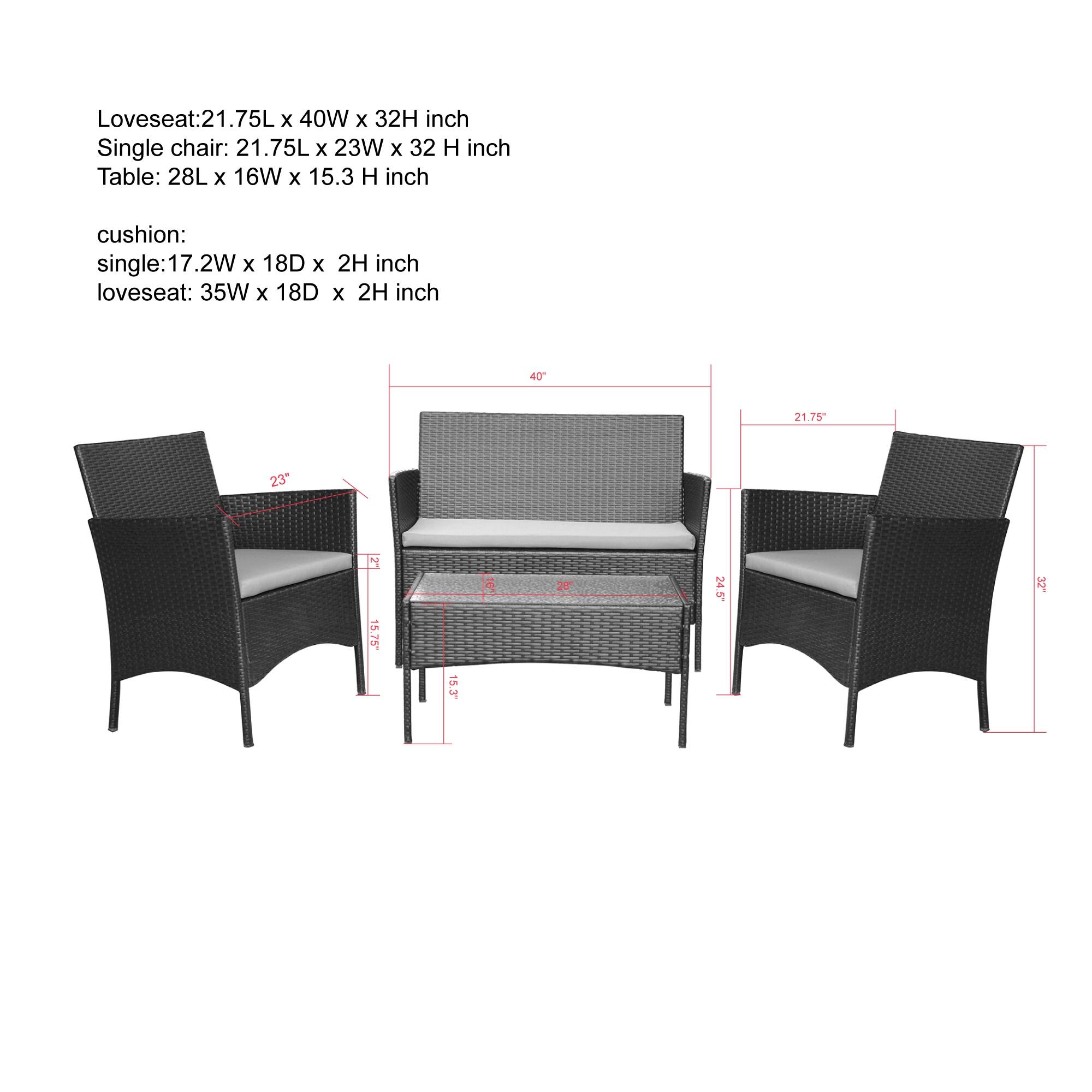 Conor 4Pc Esprsso Resin Wicker Conversation Set 2" Tan cushion N/A Bed Bath & Beyond 33414720